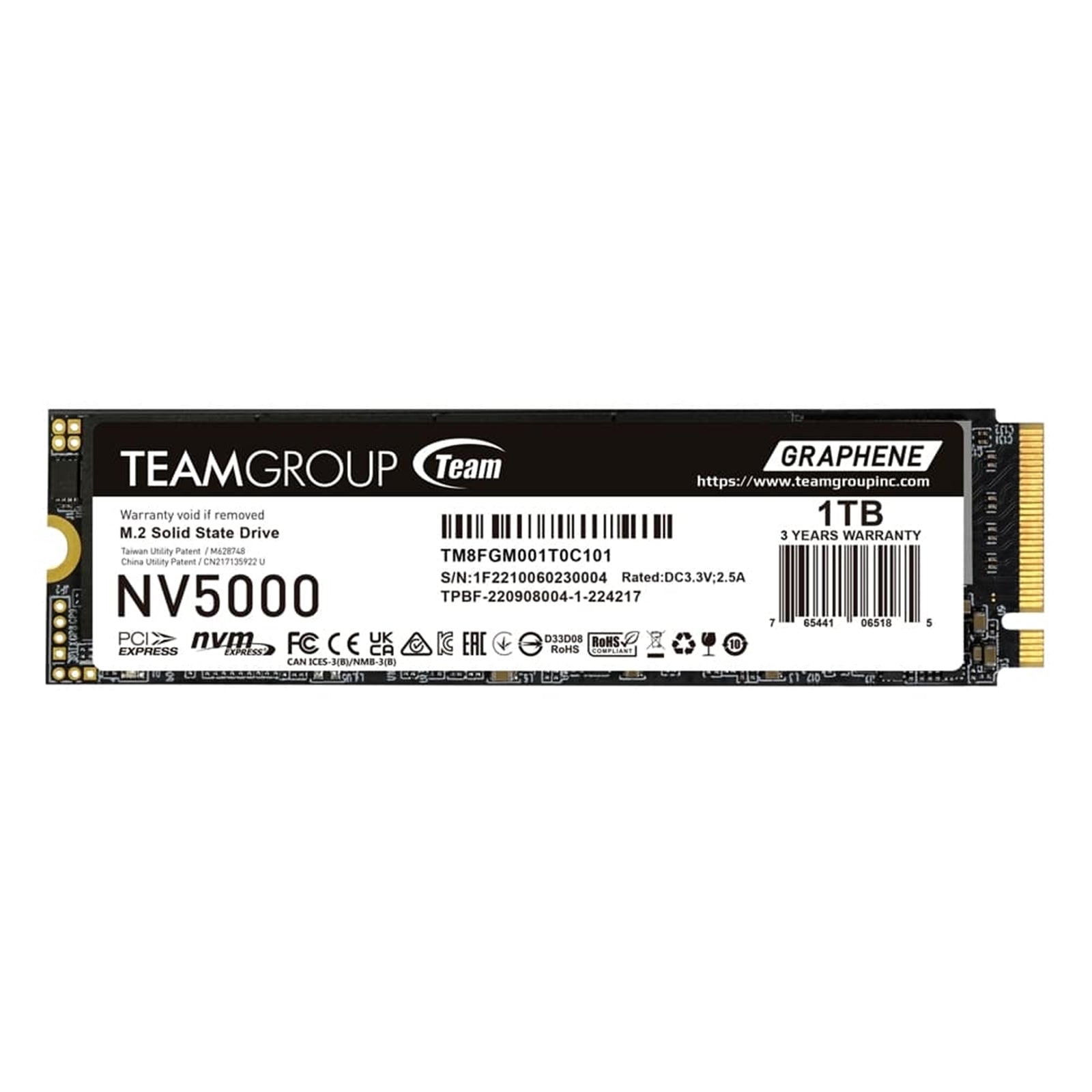 Team NV5000 1TB PCIe Gen4 NVMe M.2 SSD - 5000MB/s Graphene Team NV5000 1TB PCIe Gen4 NVMe M.2 SSD - 5000MB/s Graphene